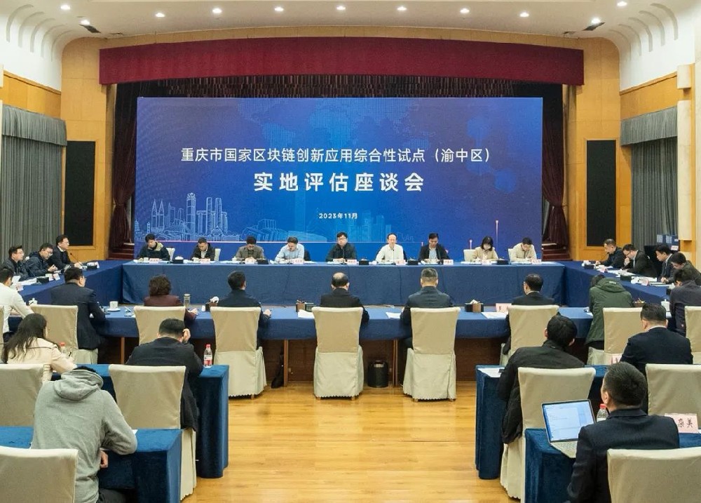 重庆市国家区块链创新应用综合性试点（渝中区）实地评估座谈会现场